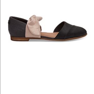 TOMS flats - Black Leather Rose Bow Jutti D'Orsay